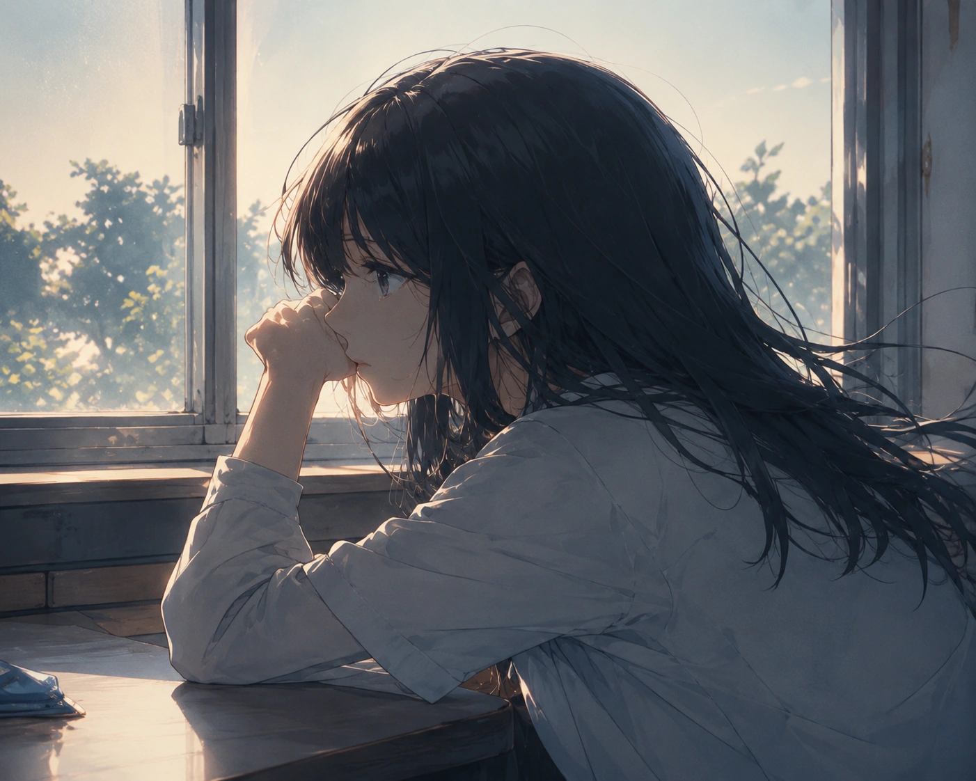 窓辺で考える美波